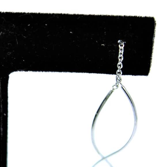 Silver Adjustable Wire Chain Threader Fashion Earrings ~ RETAIL $125 - Picture 5 of 7